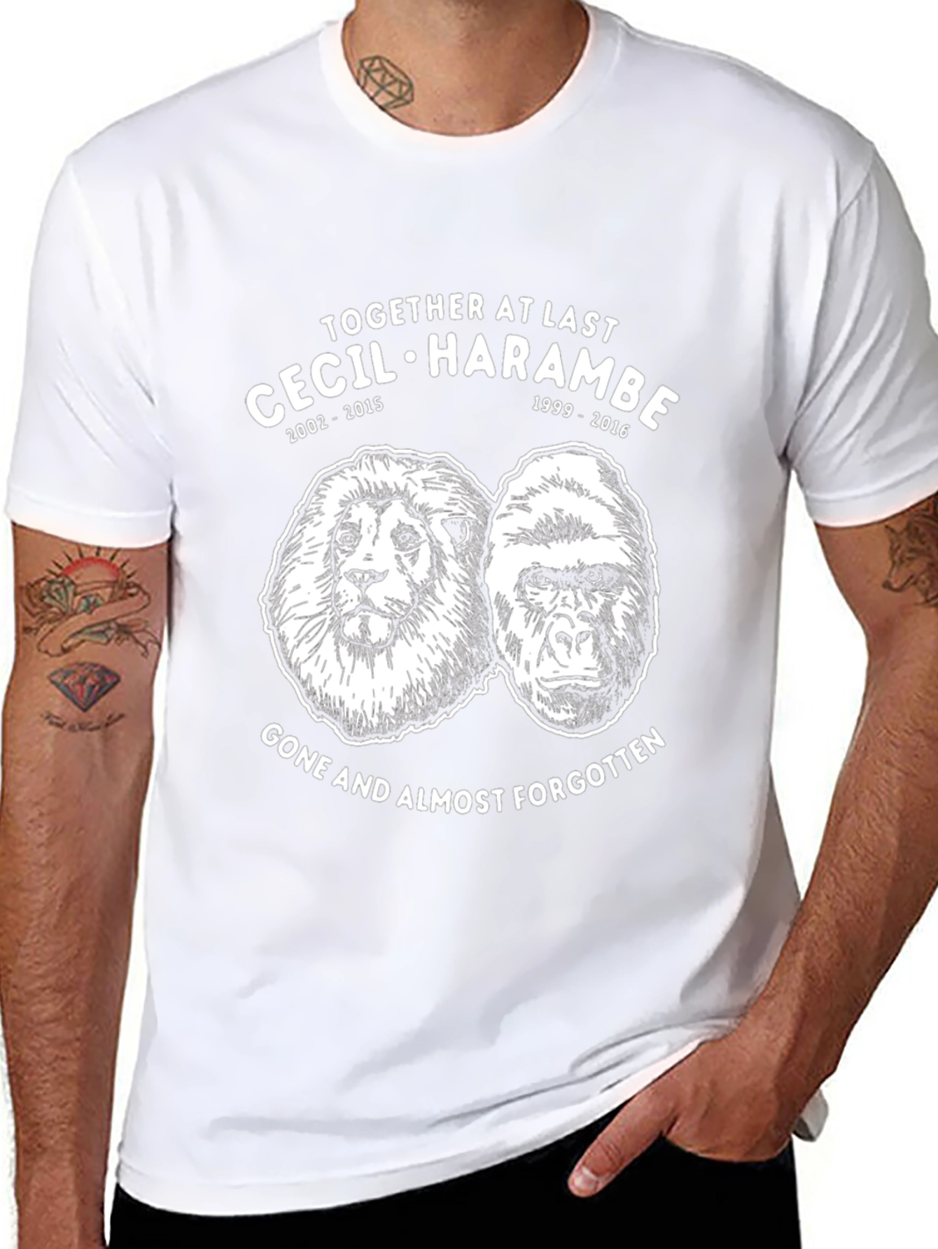 Cecil & Harambe Memorial Graphic T-Shirt