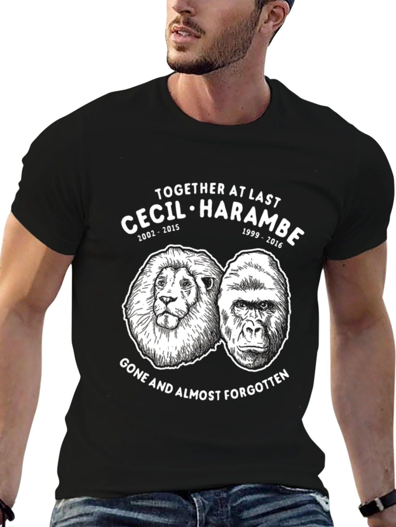 Cecil & Harambe Memorial Graphic T-Shirt