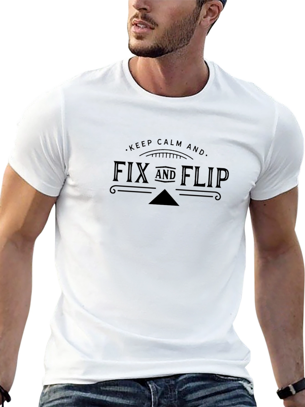 Fix and Flip Black Graphic Tee