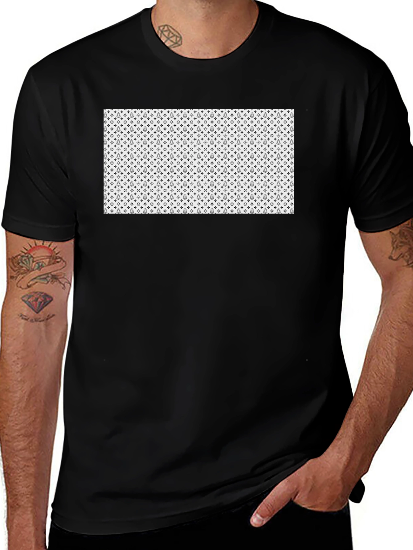 Patterned Graphic Tee - Modern Casual Style