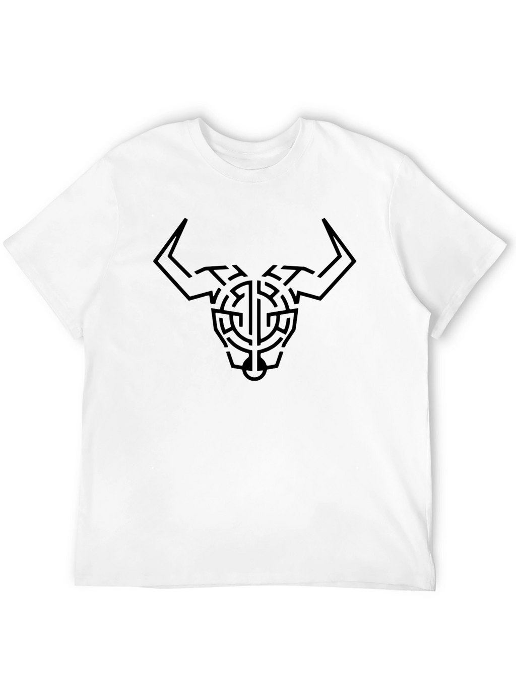 Abstract Bull Head T-Shirt - Black