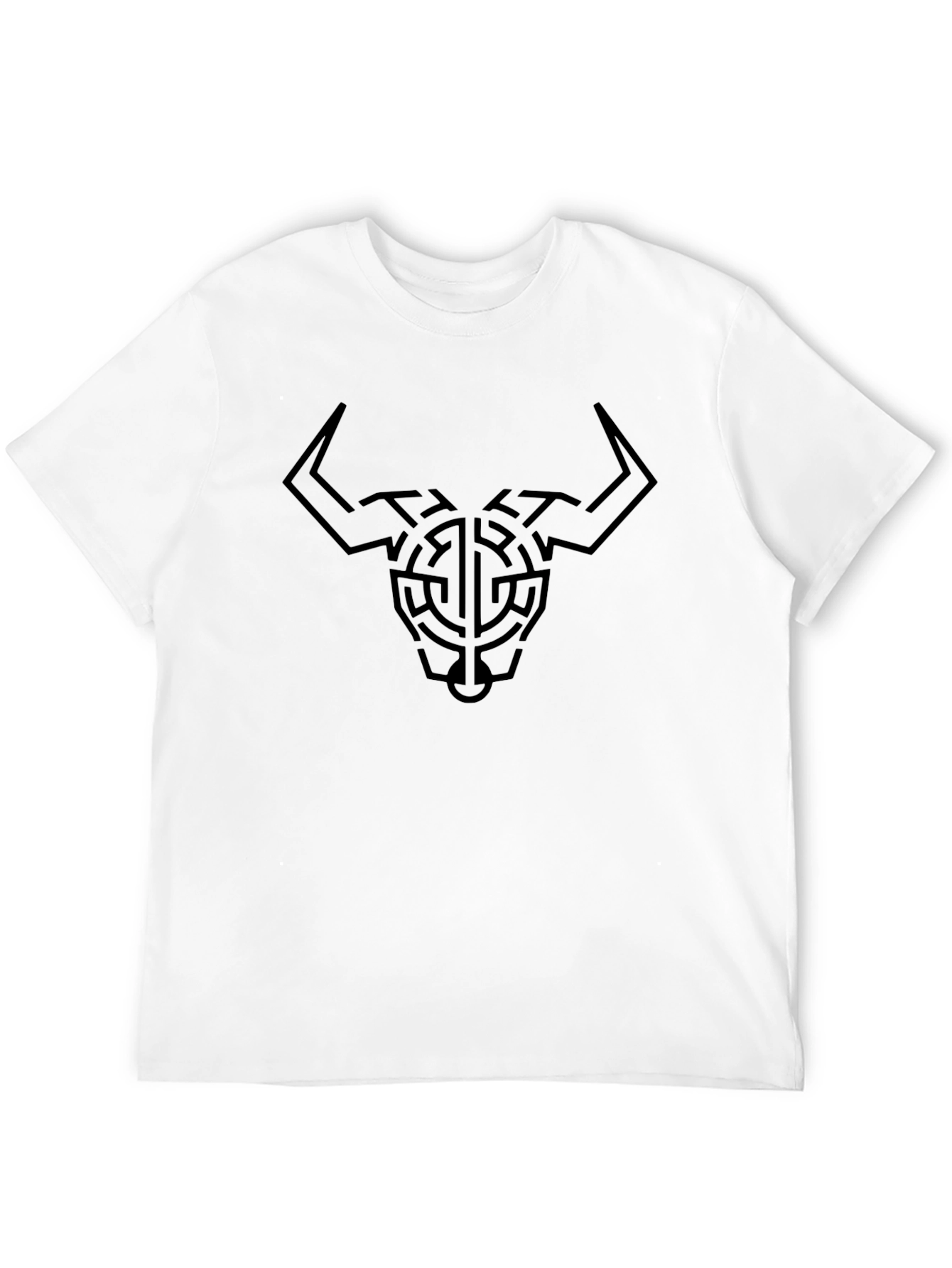 Abstract Bull Head T-Shirt - Black