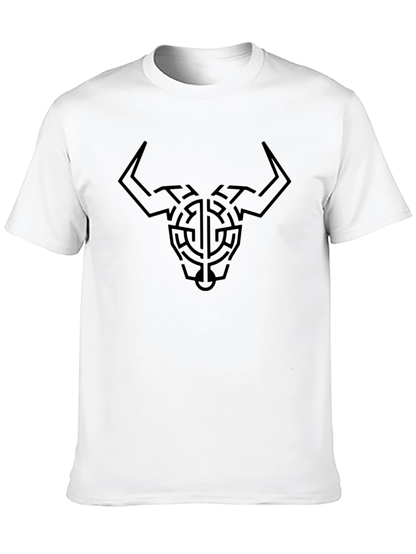 Abstract Bull Head T-Shirt - Black
