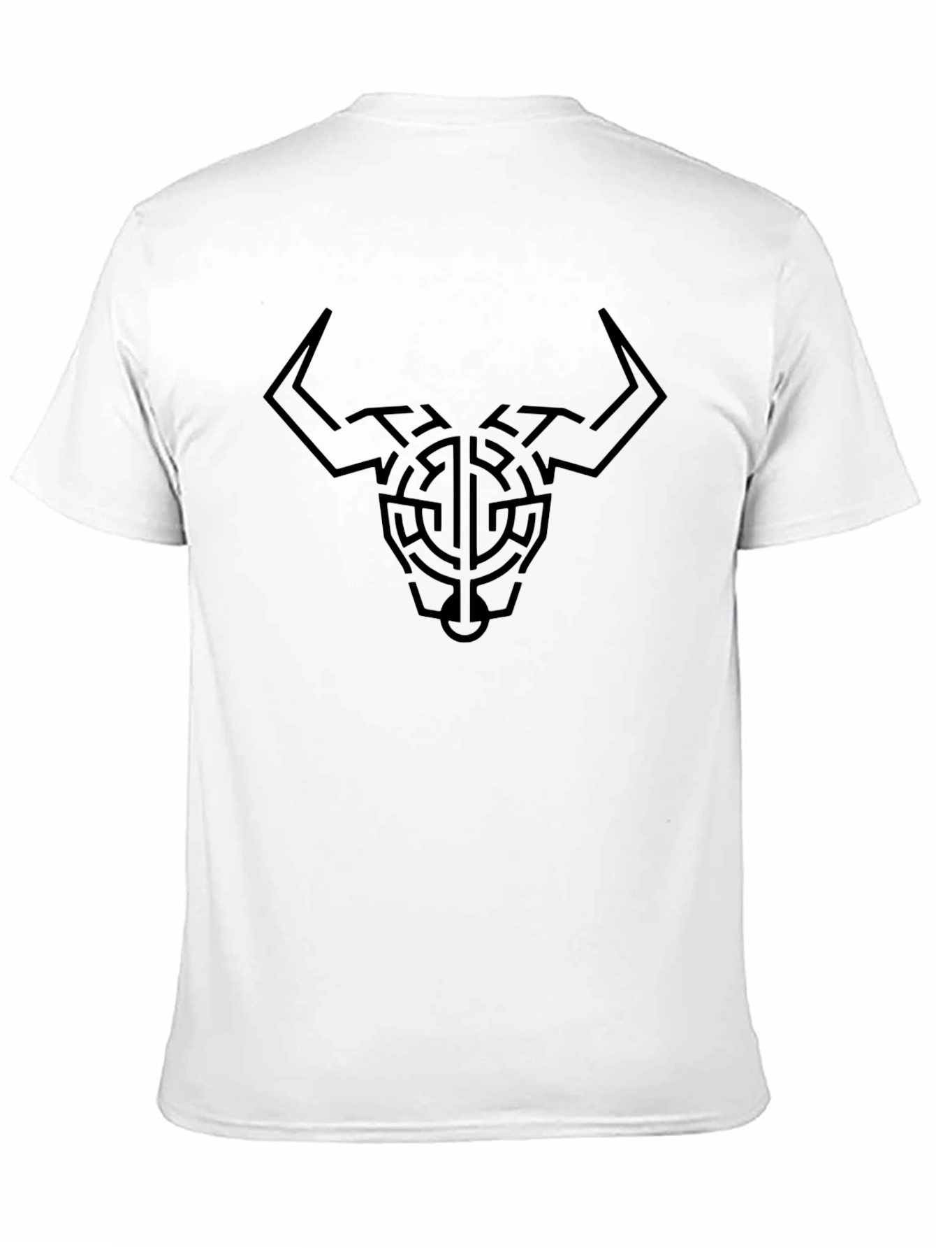 Abstract Bull Head T-Shirt - Black