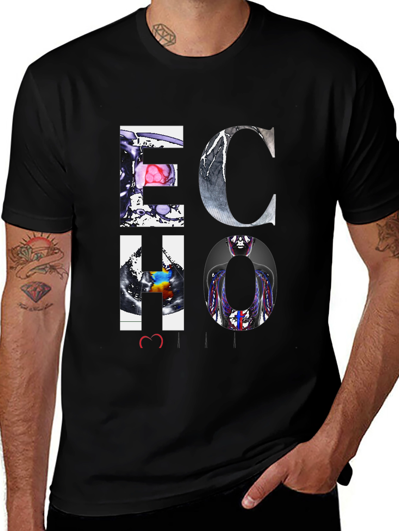 ECHO Graphic Print Tee - Medical Imaging Design