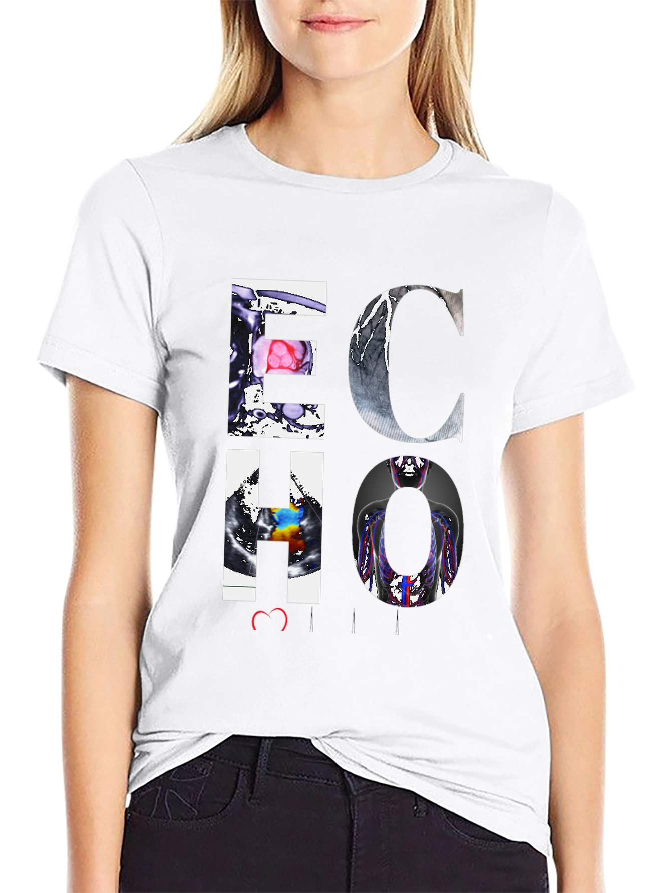 ECHO Graphic Print Tee - Medical Imaging Design