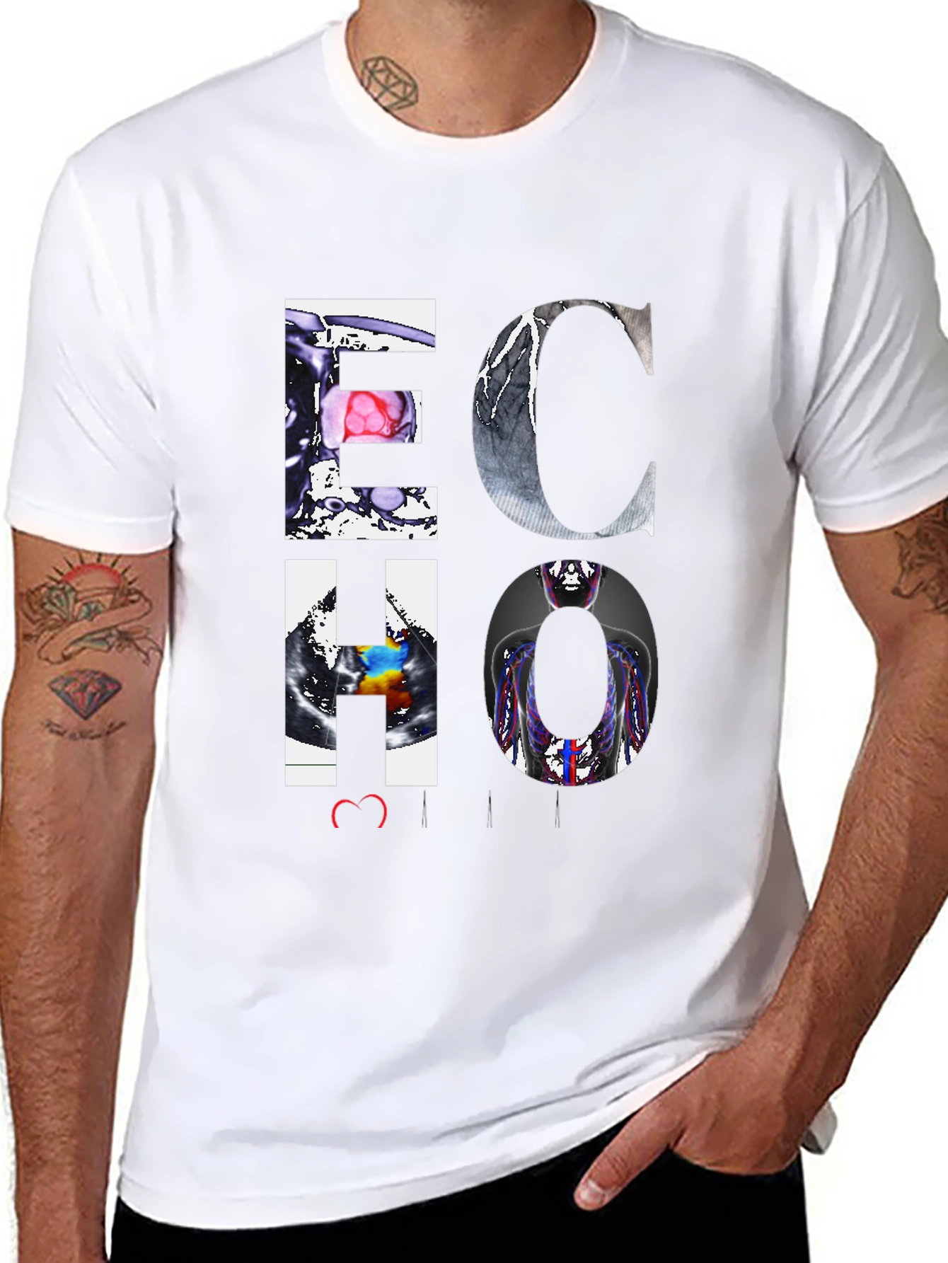 ECHO Graphic Print Tee - Medical Imaging Design