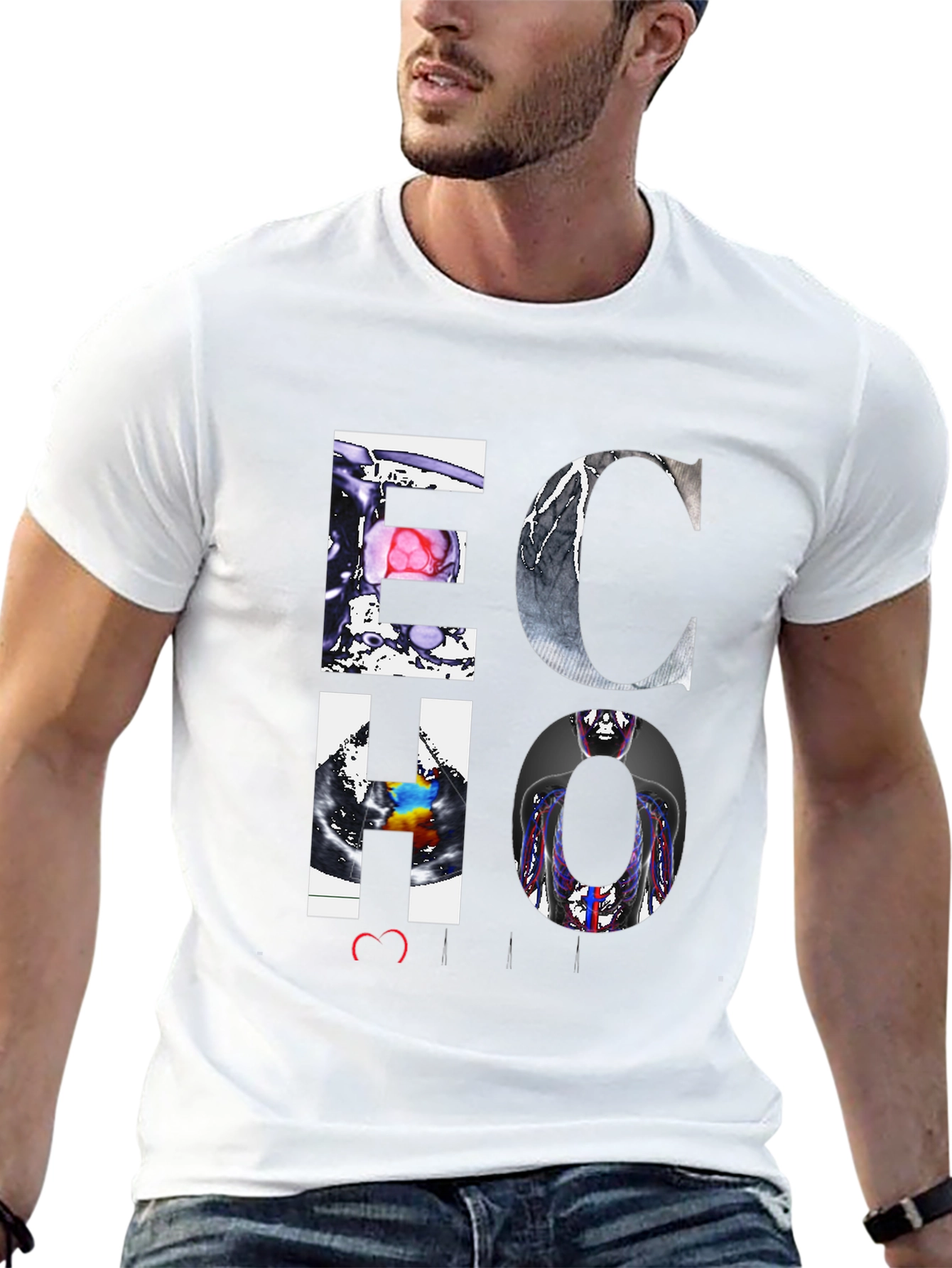 ECHO Graphic Print Tee - Medical Imaging Design