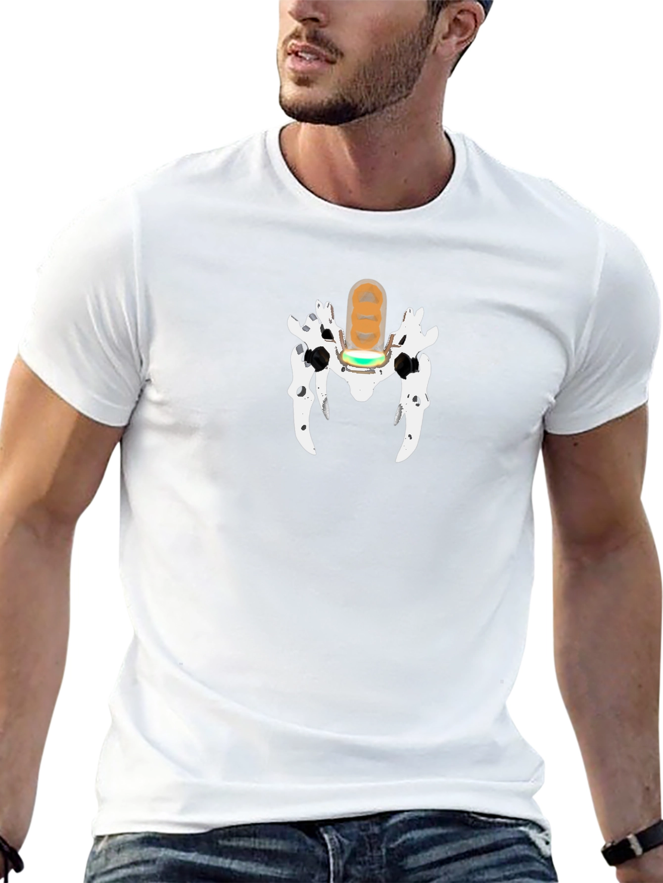 Unique Graphic Print T-Shirt - Black