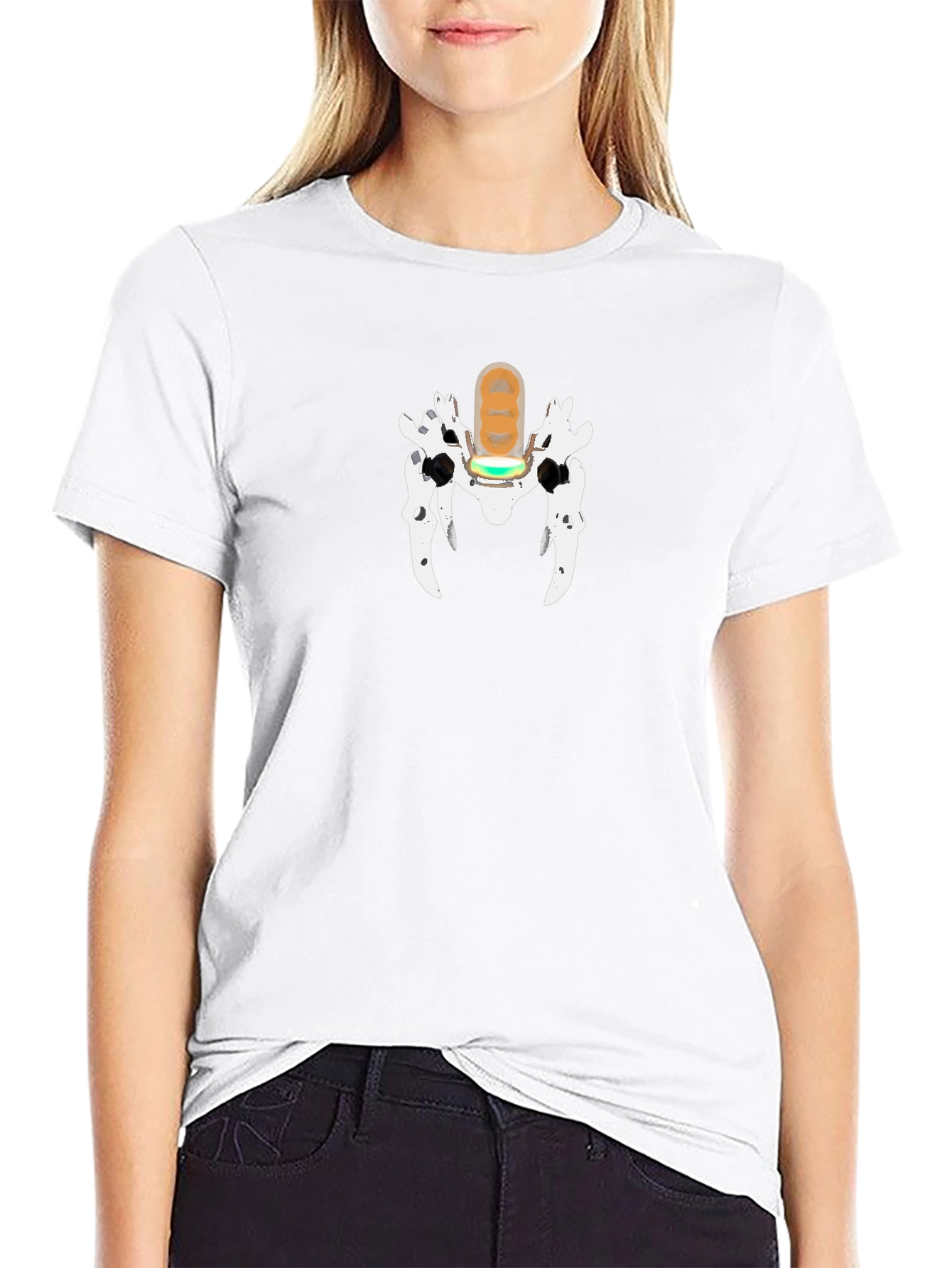 Unique Graphic Print T-Shirt - Black
