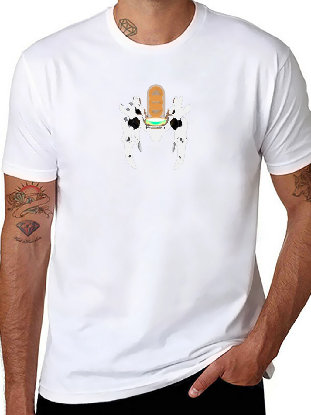 Unique Graphic Print T-Shirt - Black