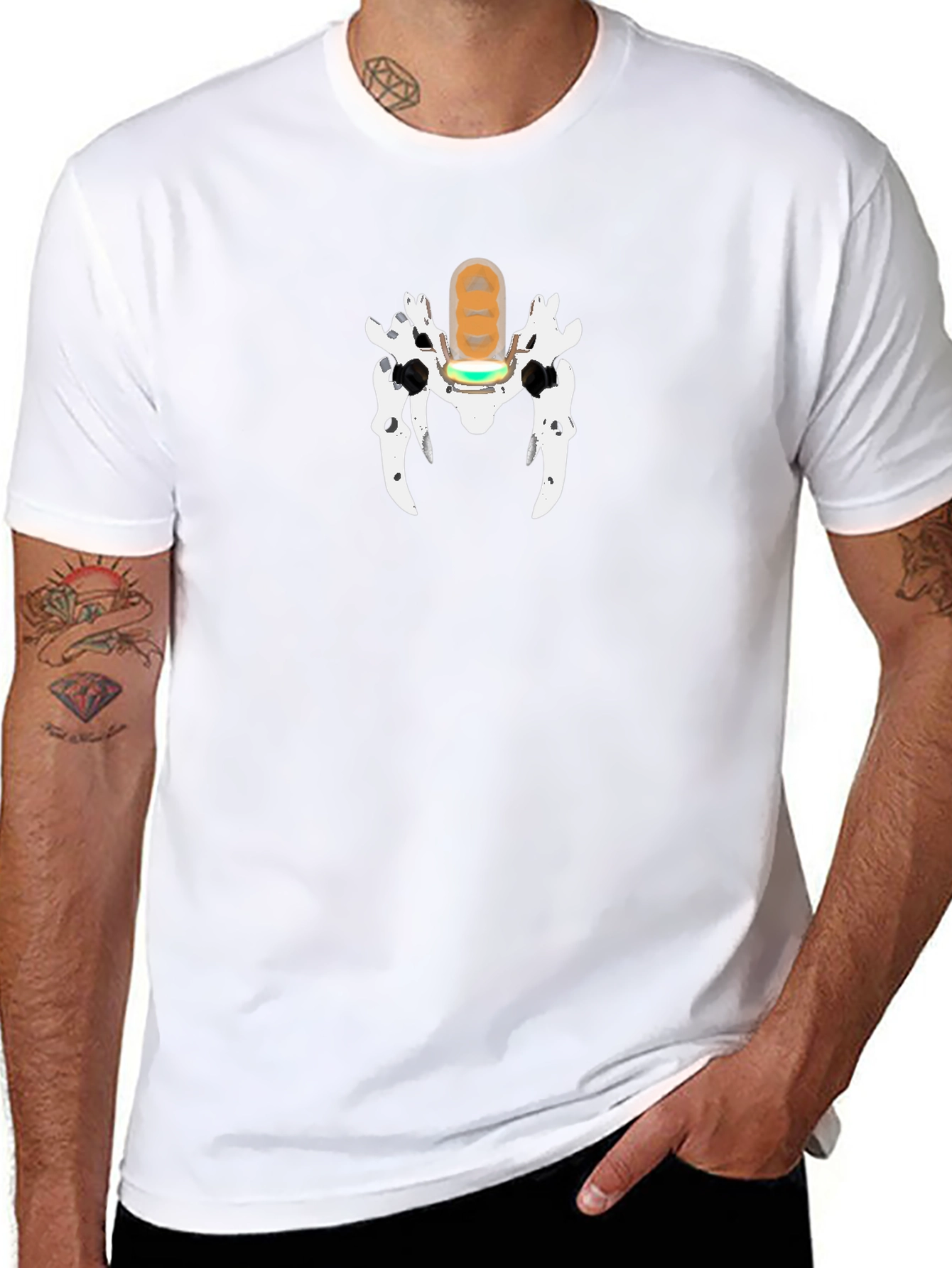 Unique Graphic Print T-Shirt - Black