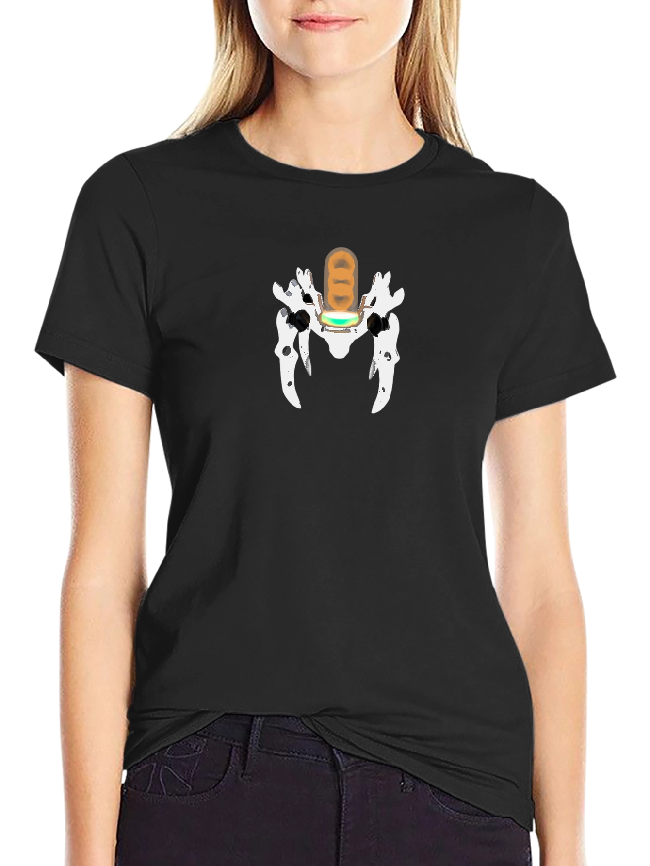 Unique Graphic Print T-Shirt - Black