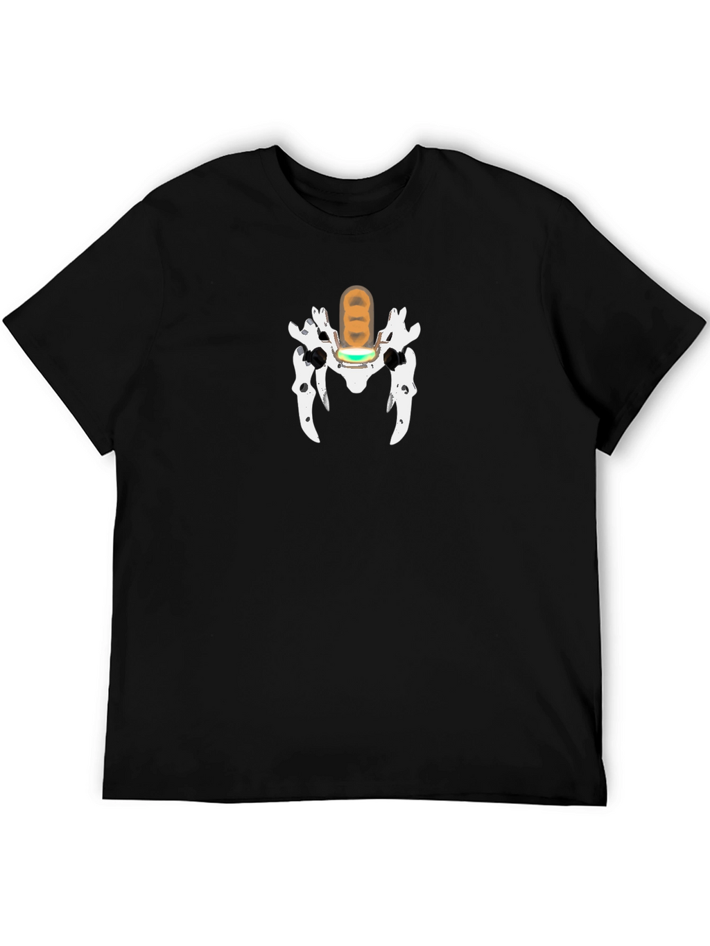 Unique Graphic Print T-Shirt - Black
