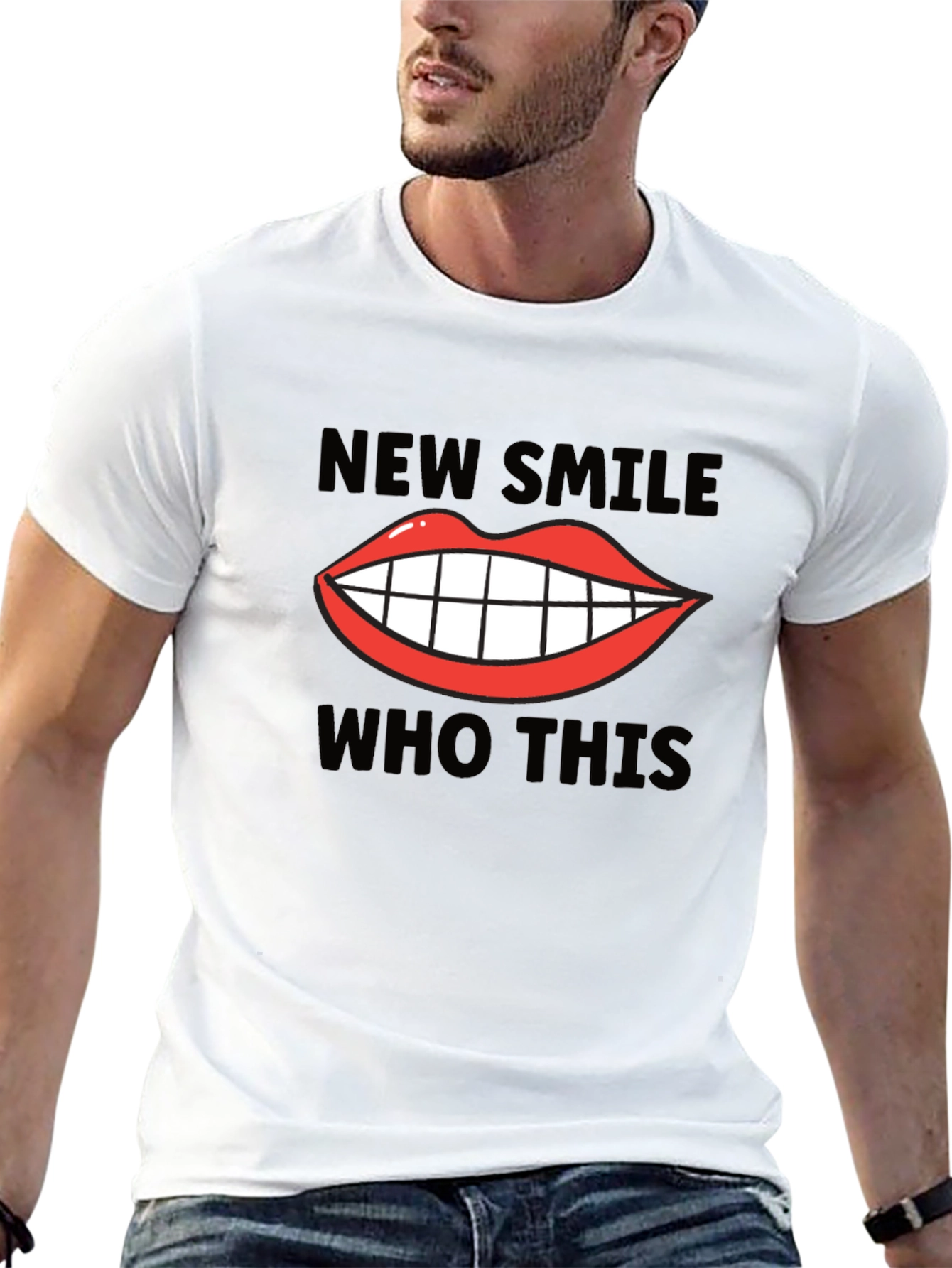 New Smile Who Dis Graphic Tee - Trendy Unisex T-Shirt