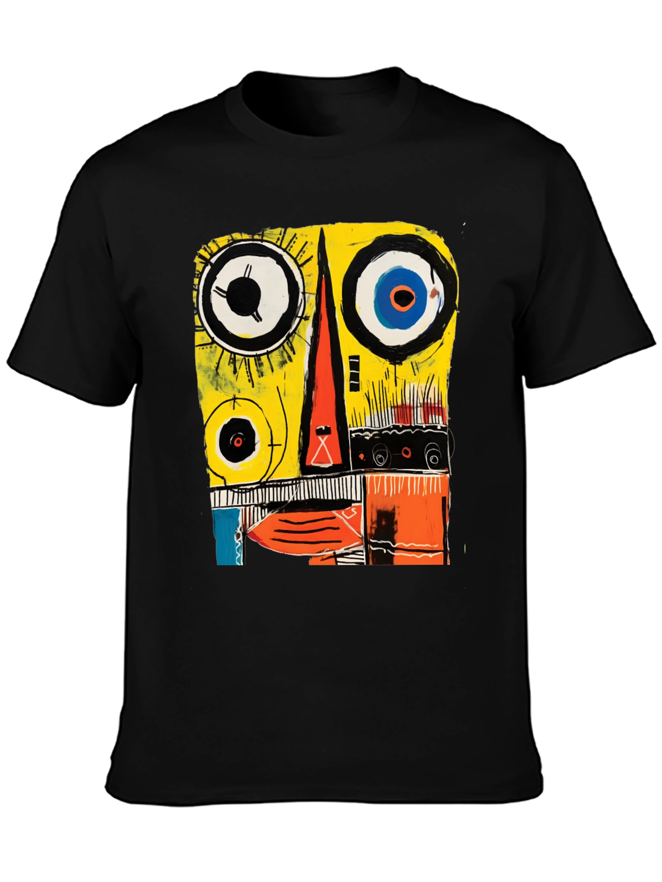 Abstract Face Graphic Tee - Modern Art T-Shirt