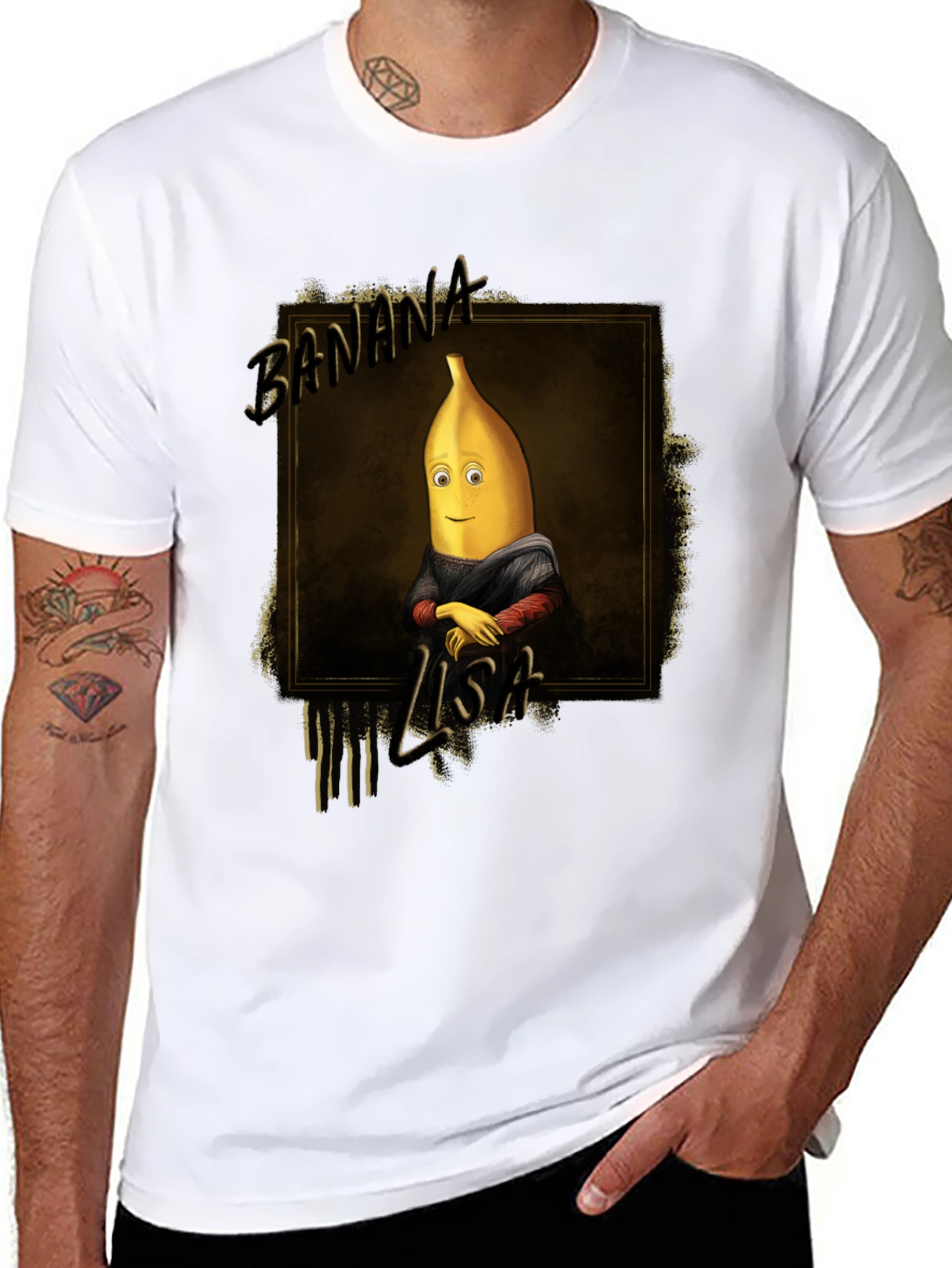 Banana Lisa Graphic Tee - Unique & Humorous