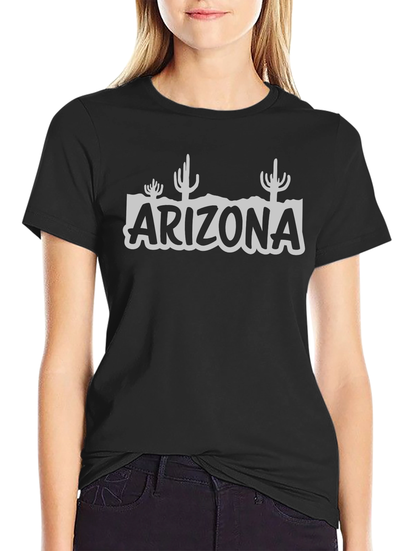 Arizona Cactus Graphic T-Shirt - Black Cotton Tee