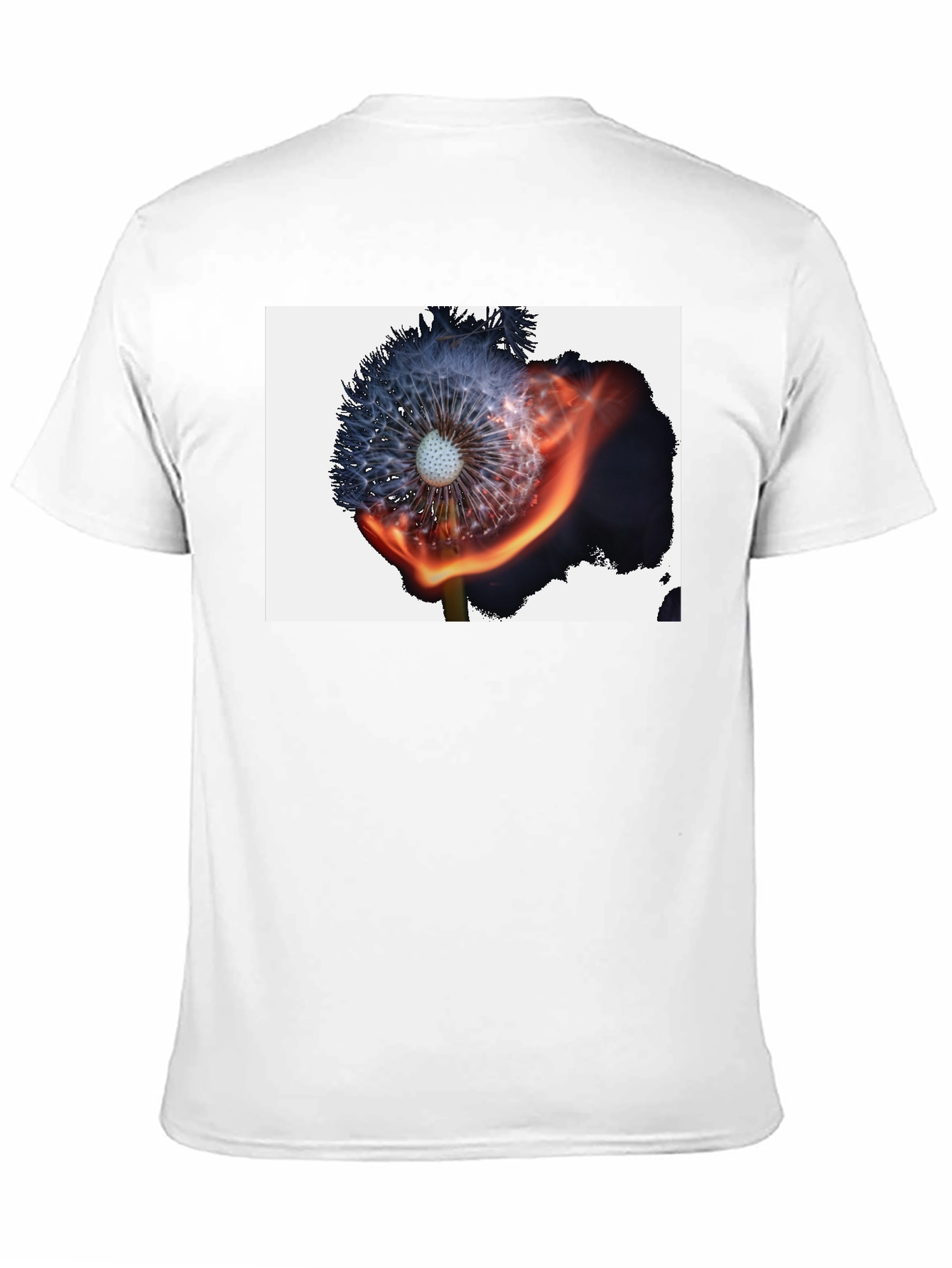 Burning Dandelion Graphic Tee - Cool Black T-Shirt
