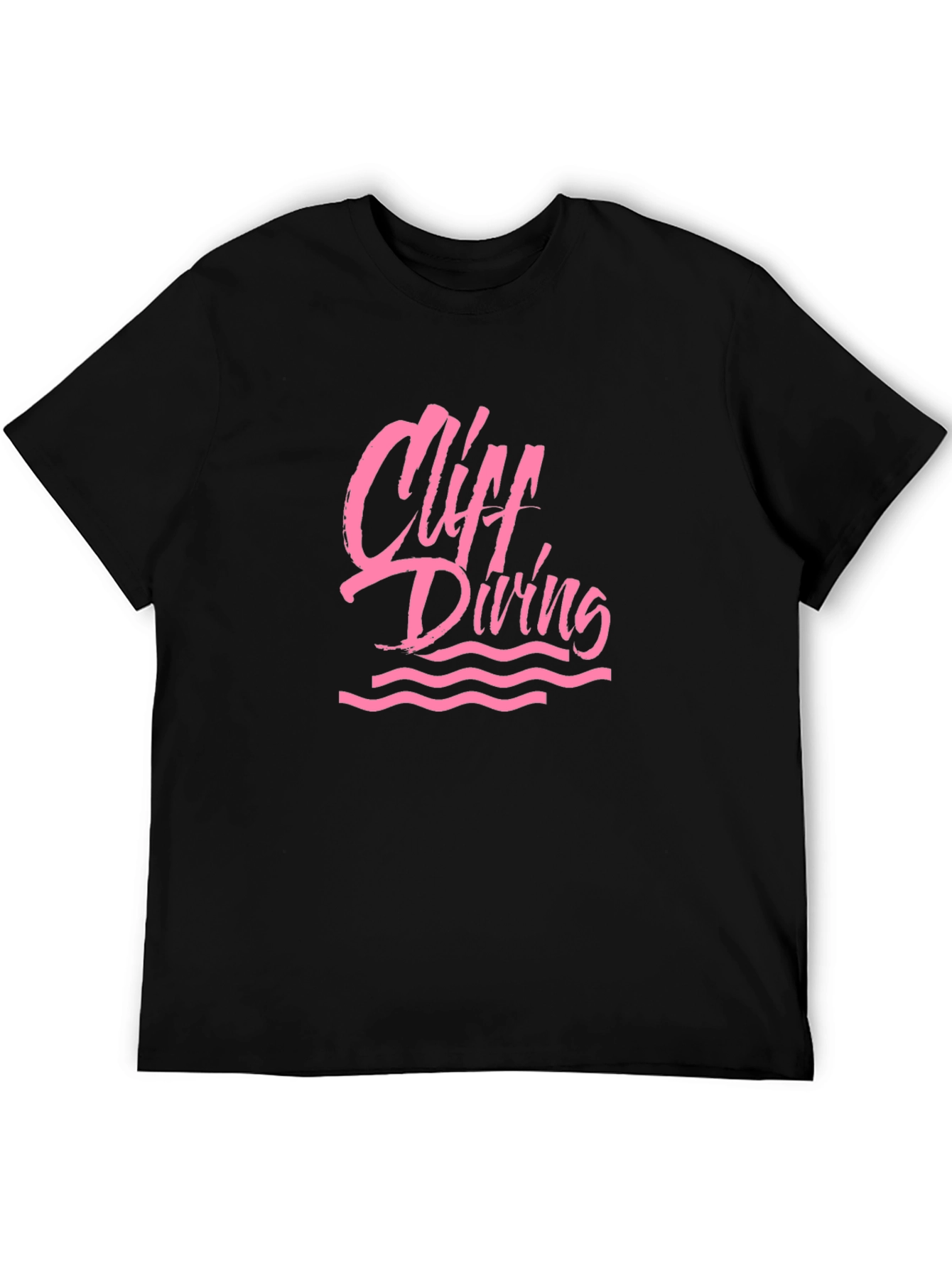 Cliff Diving Graphic Tee - Black Cotton T-Shirt