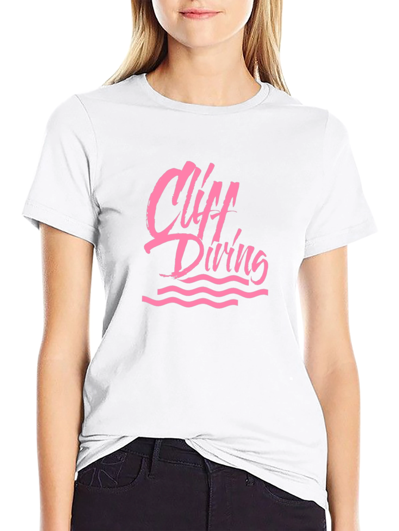 Cliff Diving Graphic Tee - Black Cotton T-Shirt