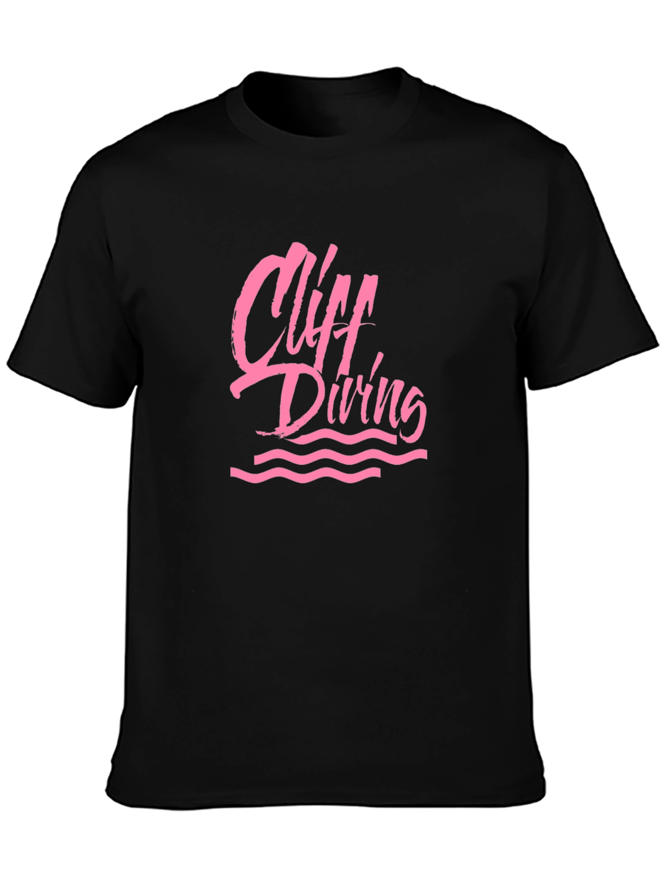 Cliff Diving Graphic Tee - Black Cotton T-Shirt