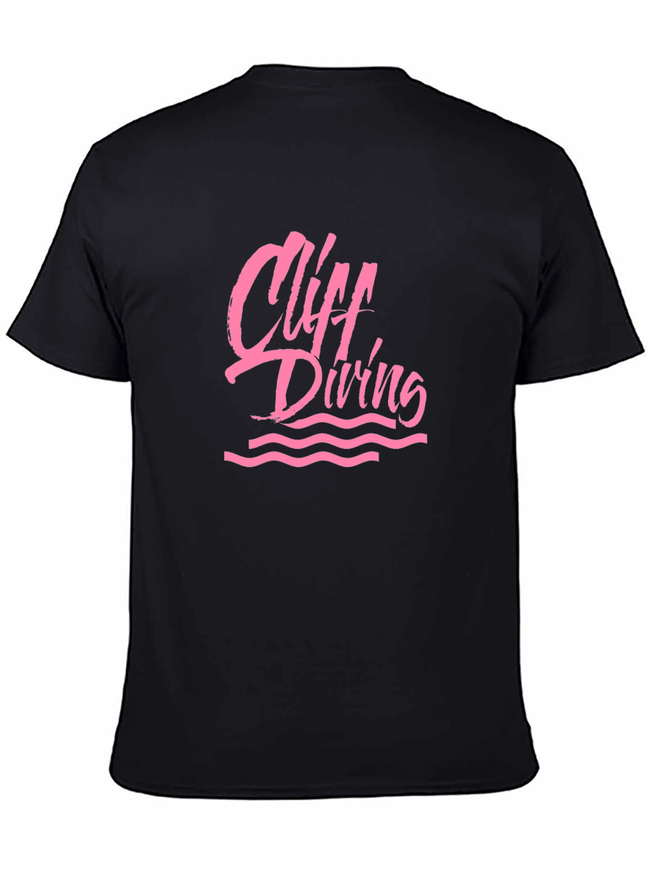 Cliff Diving Graphic Tee - Black Cotton T-Shirt