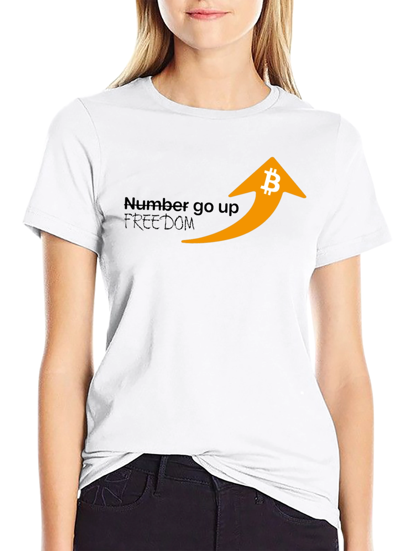 Bitcoin Number Go Up Graphic Tee - Crypto Freedom Shirt