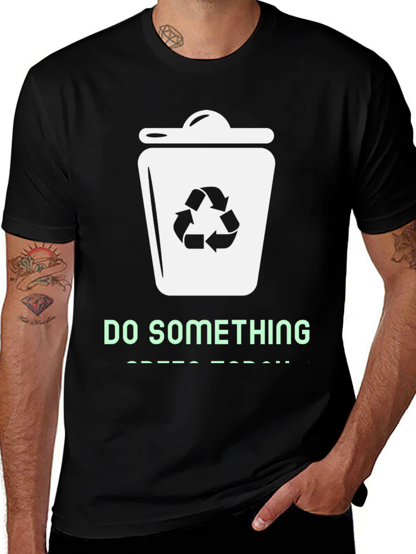 Eco-Friendly Do Something Graphic Tee - Black