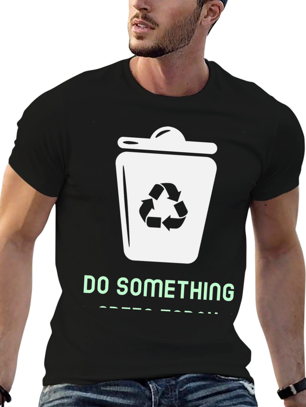 Eco-Friendly Do Something Graphic Tee - Black