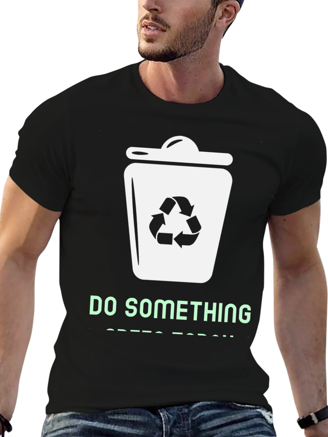 Eco-Friendly Do Something Graphic Tee - Black