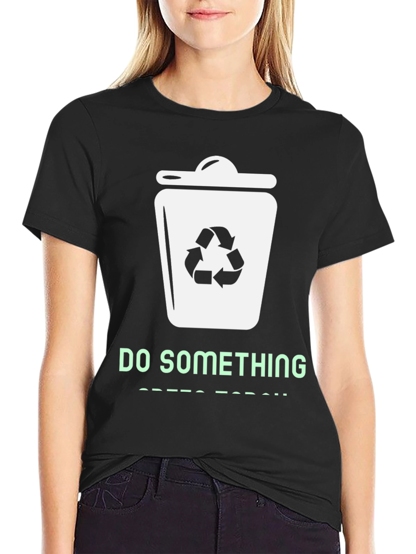 Eco-Friendly Do Something Graphic Tee - Black