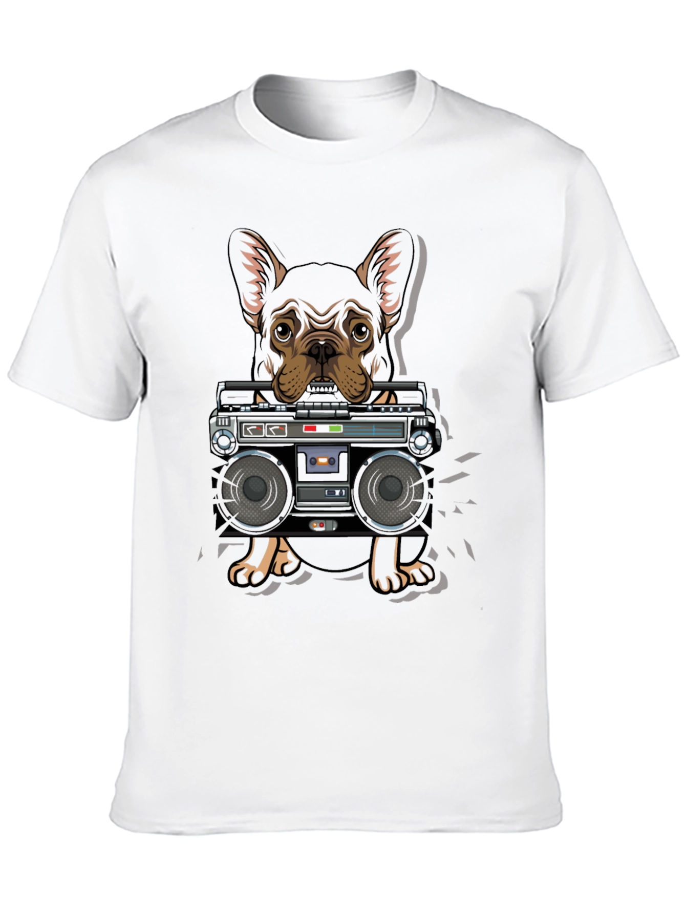 Dog and Boombox Graphic T-Shirt - Cool Casual Wear