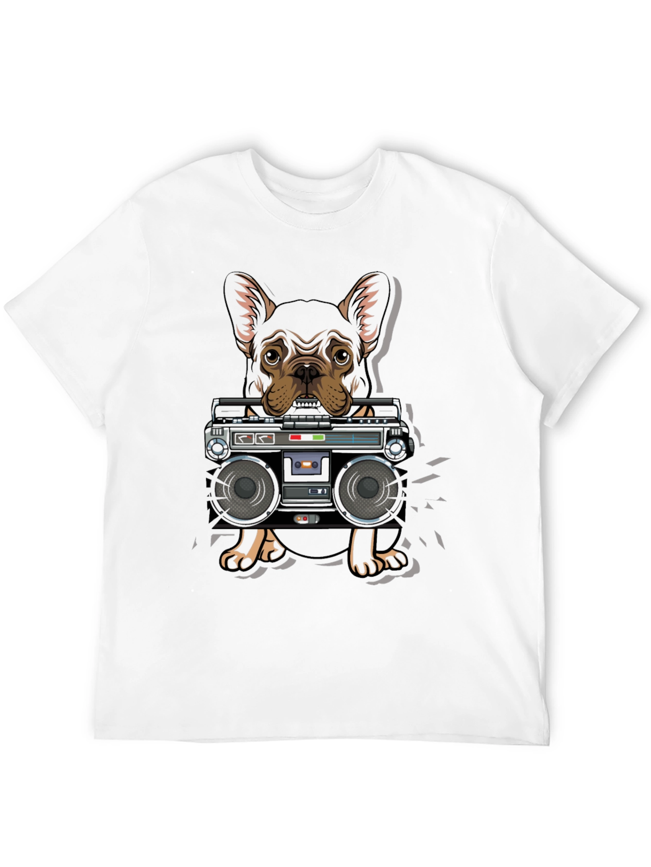 Dog and Boombox Graphic T-Shirt - Cool Casual Wear
