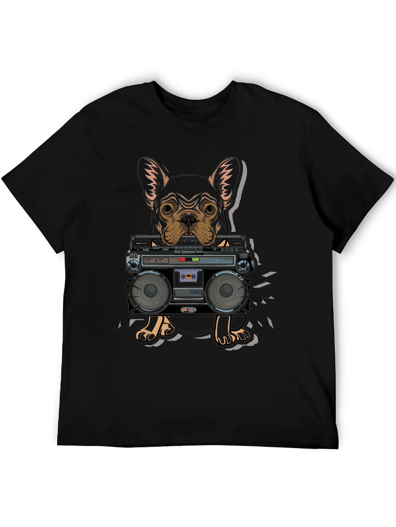 Dog and Boombox Graphic T-Shirt - Cool Casual Wear