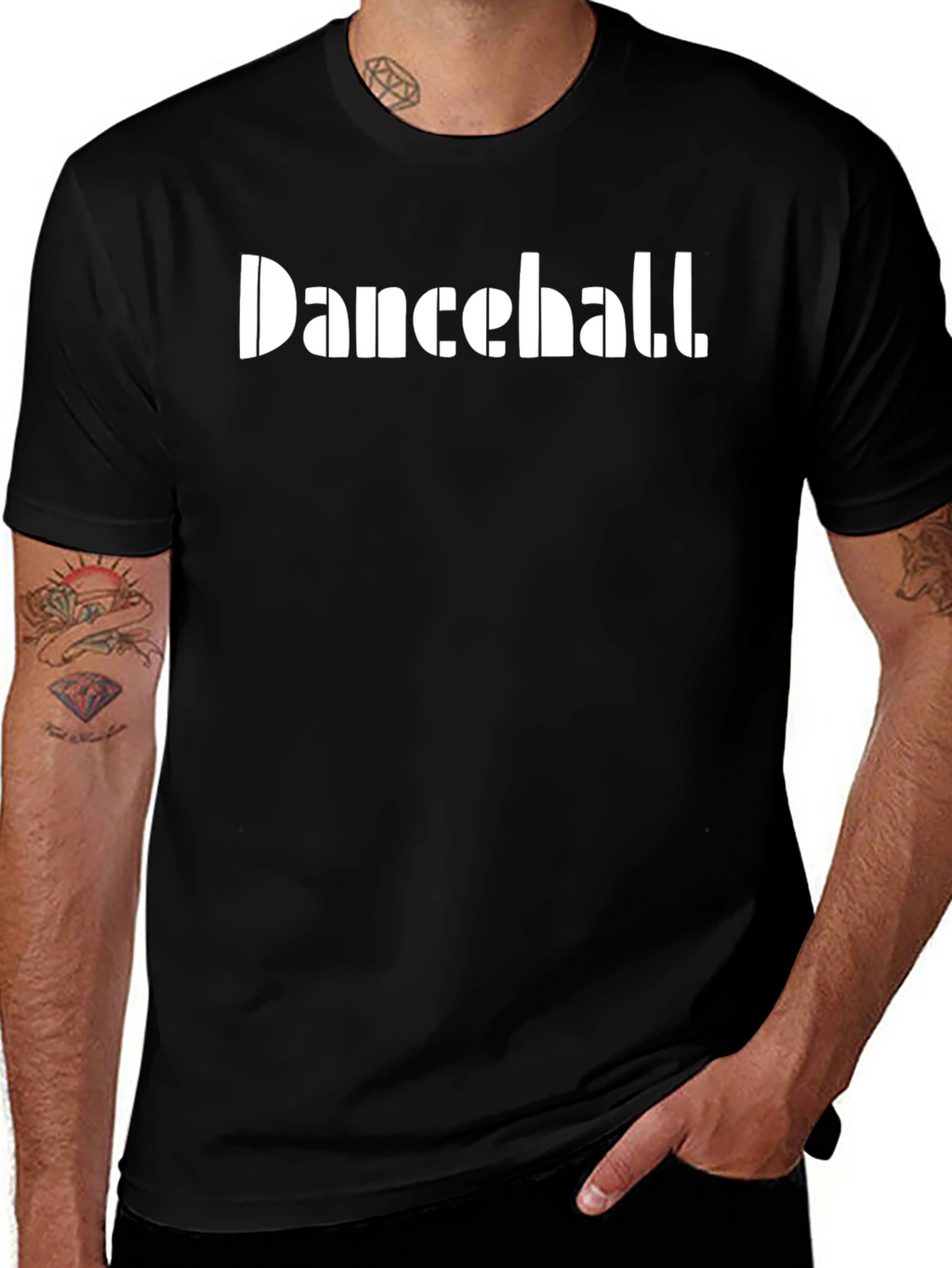 Dancehall Graphic Print Black Tee