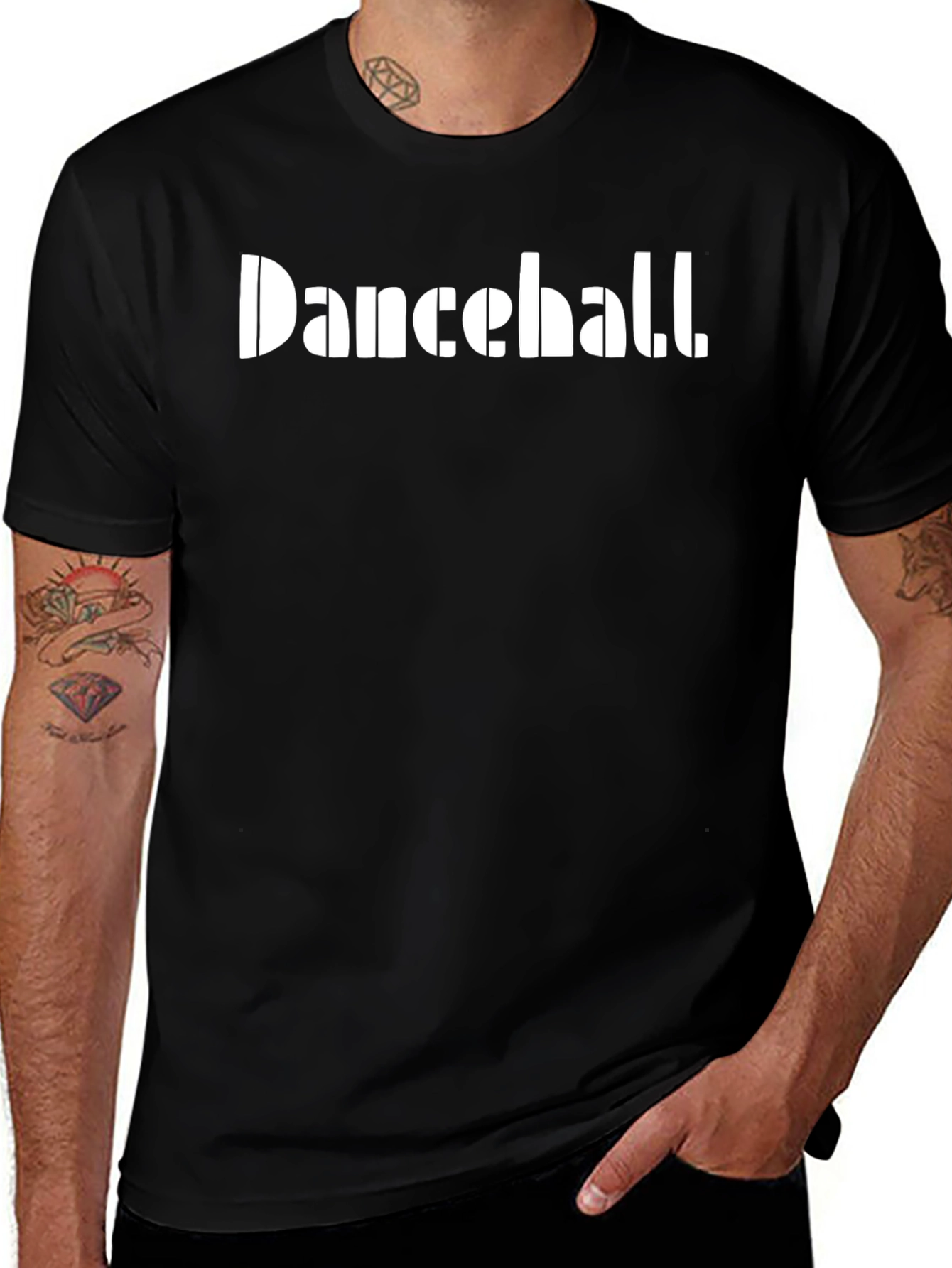 Dancehall Graphic Print Black Tee