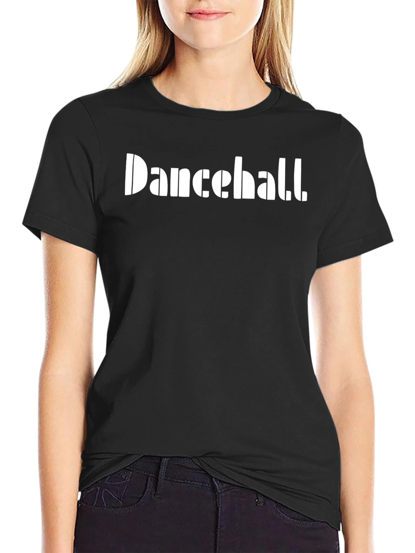 Dancehall Graphic Print Black Tee