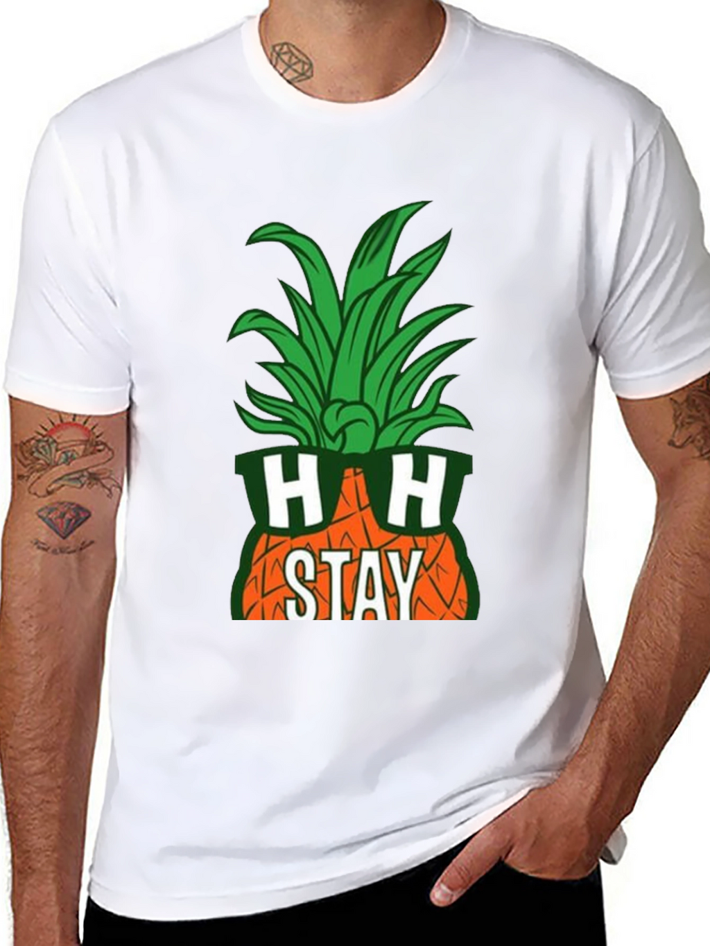 Stay Cool Pineapple Graphic Tee - Black