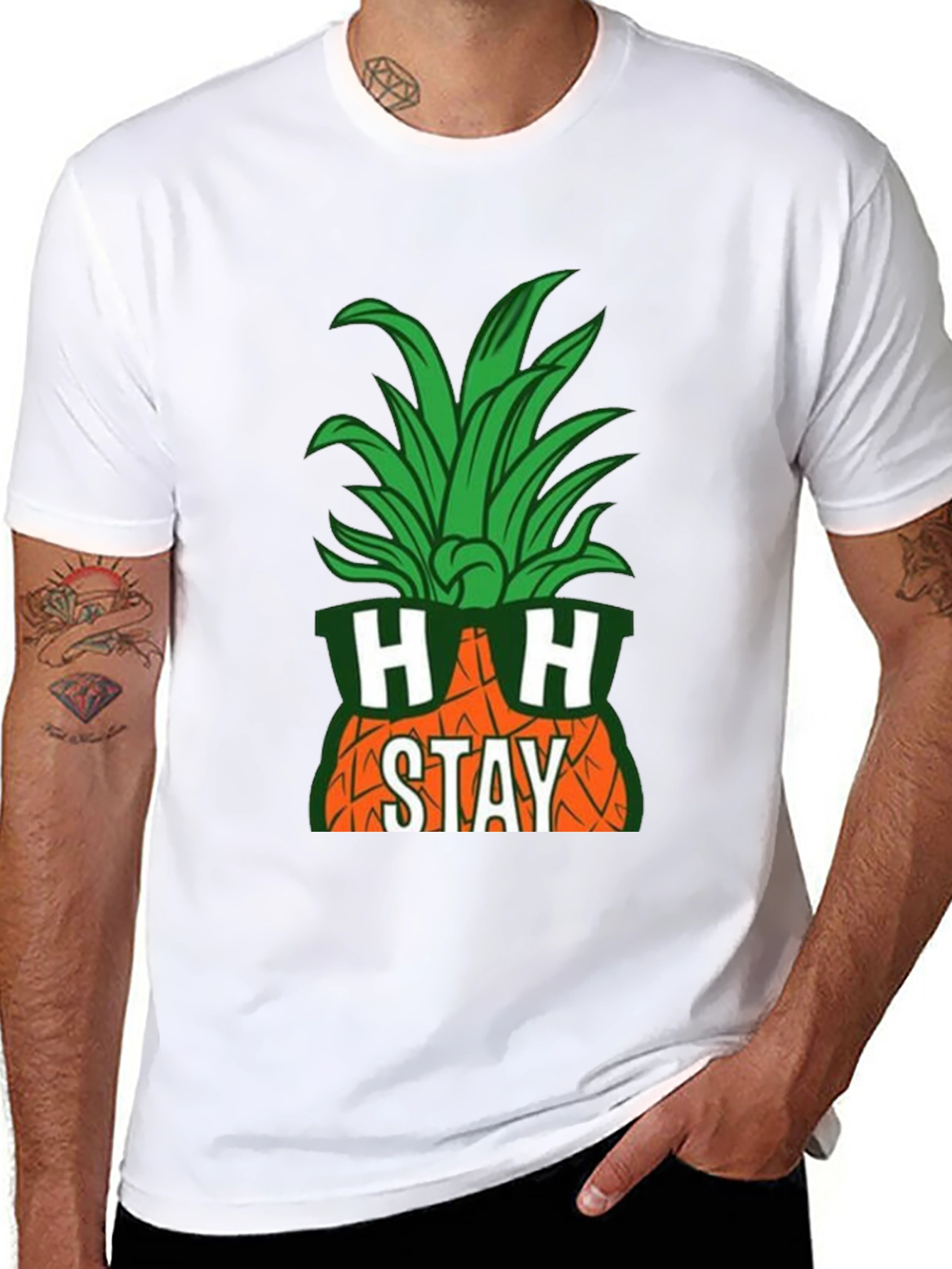 Stay Cool Pineapple Graphic Tee - Black