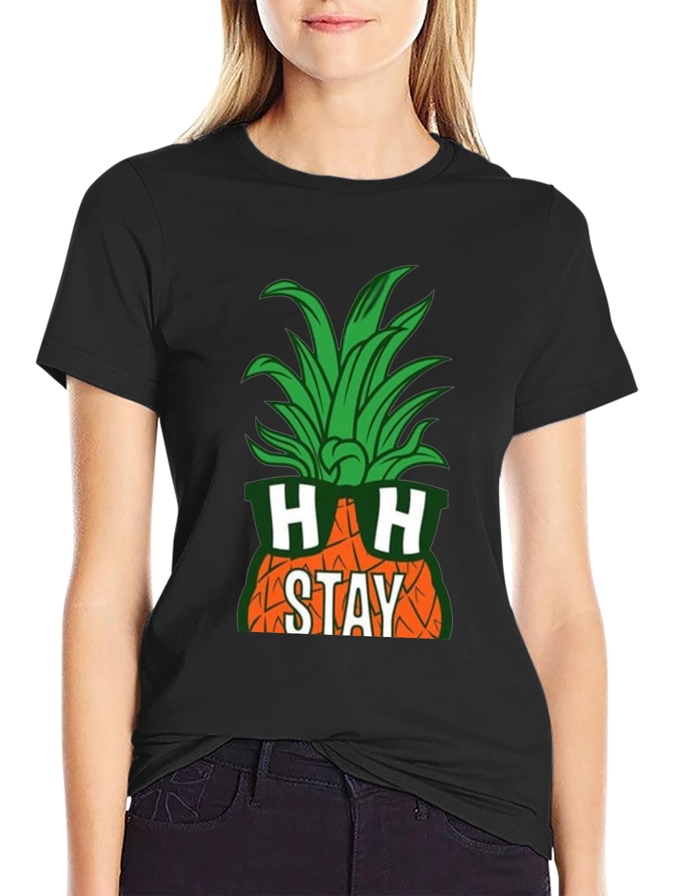 Stay Cool Pineapple Graphic Tee - Black