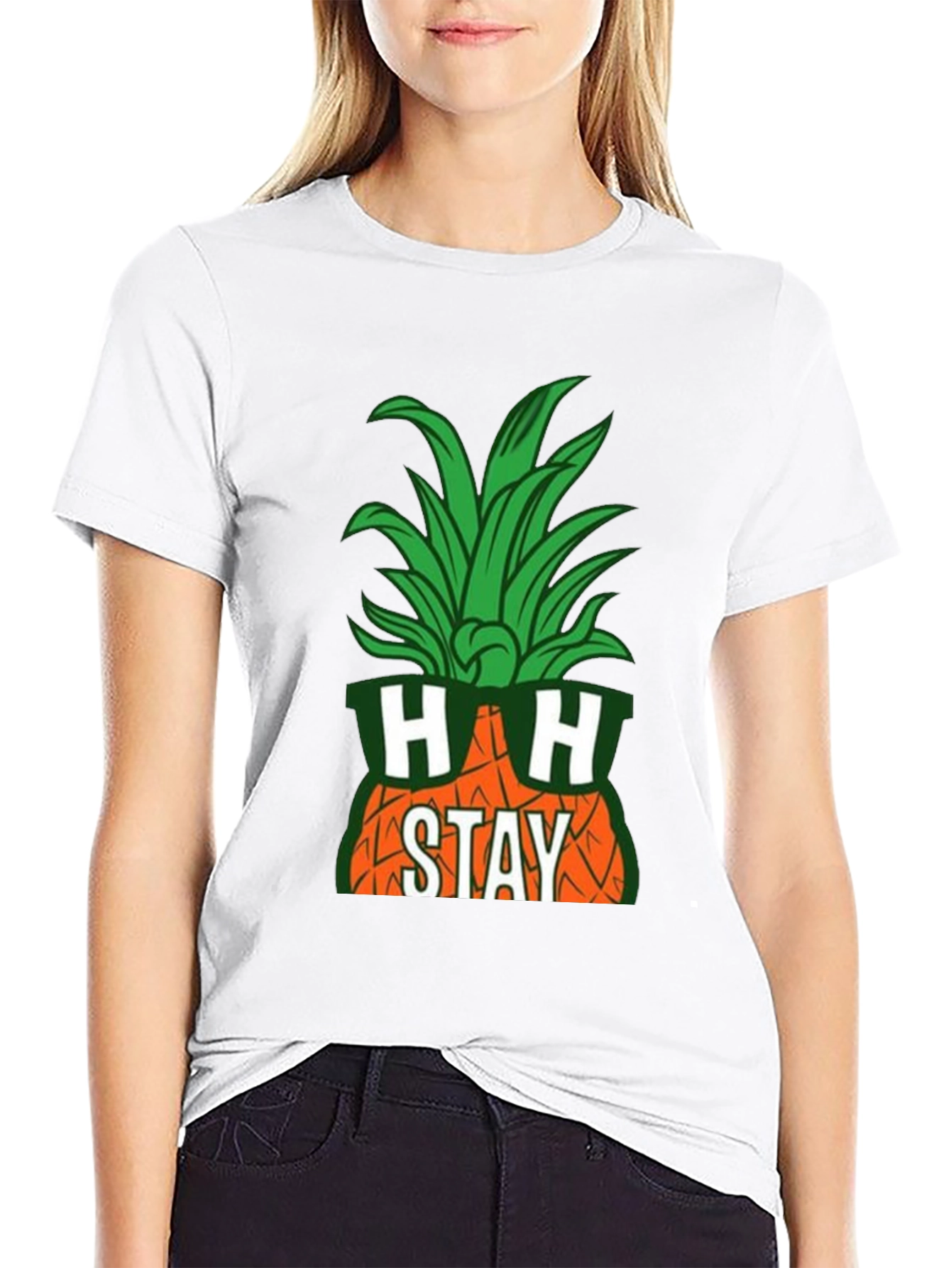 Stay Cool Pineapple Graphic Tee - Black