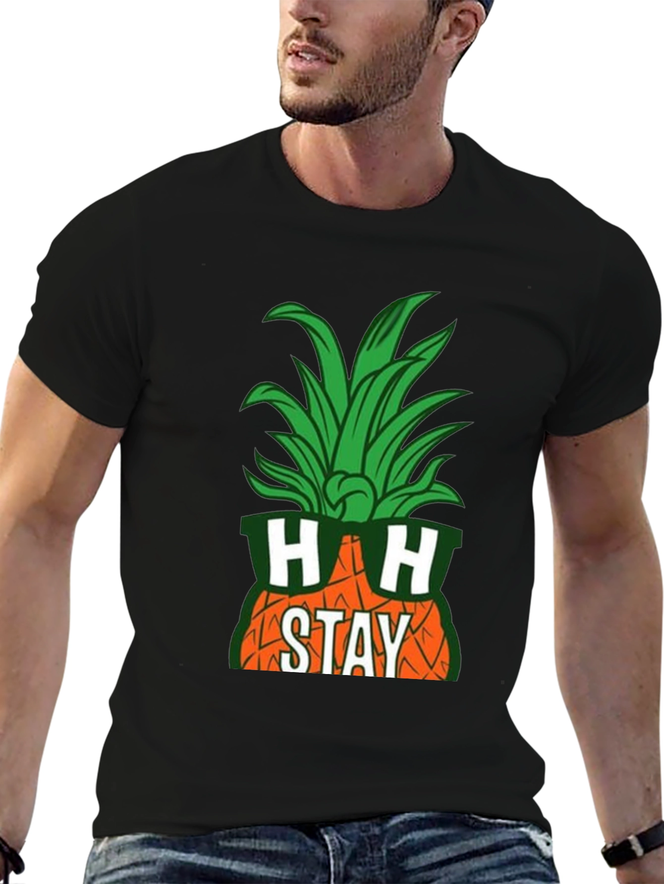 Stay Cool Pineapple Graphic Tee - Black