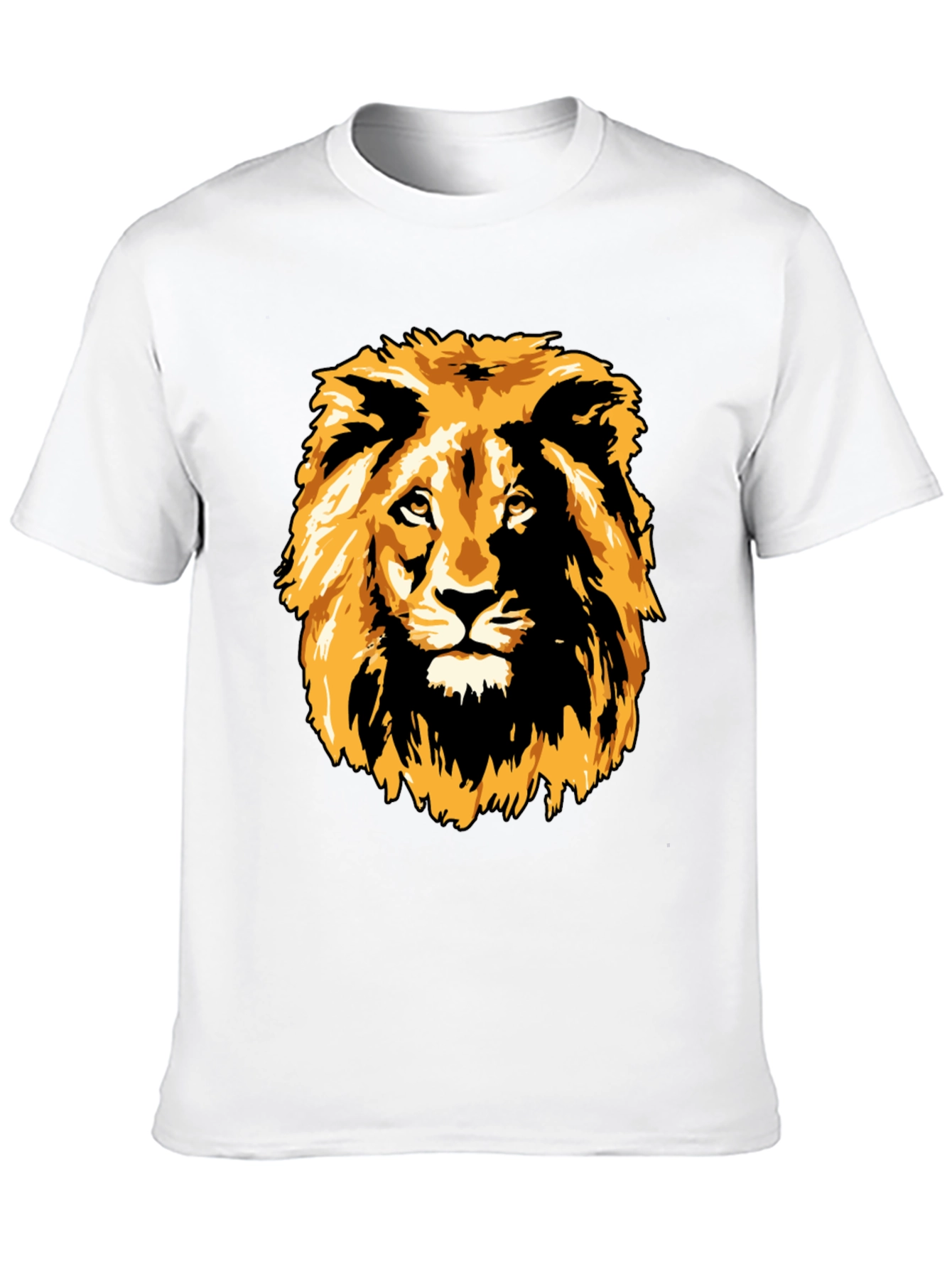 Lion Graphic Print Black T-Shirt