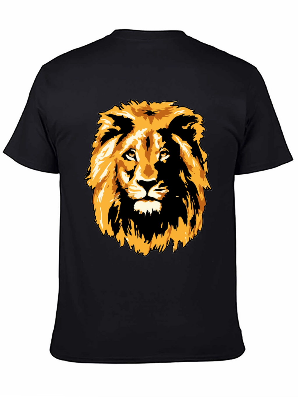 Lion Graphic Print Black T-Shirt
