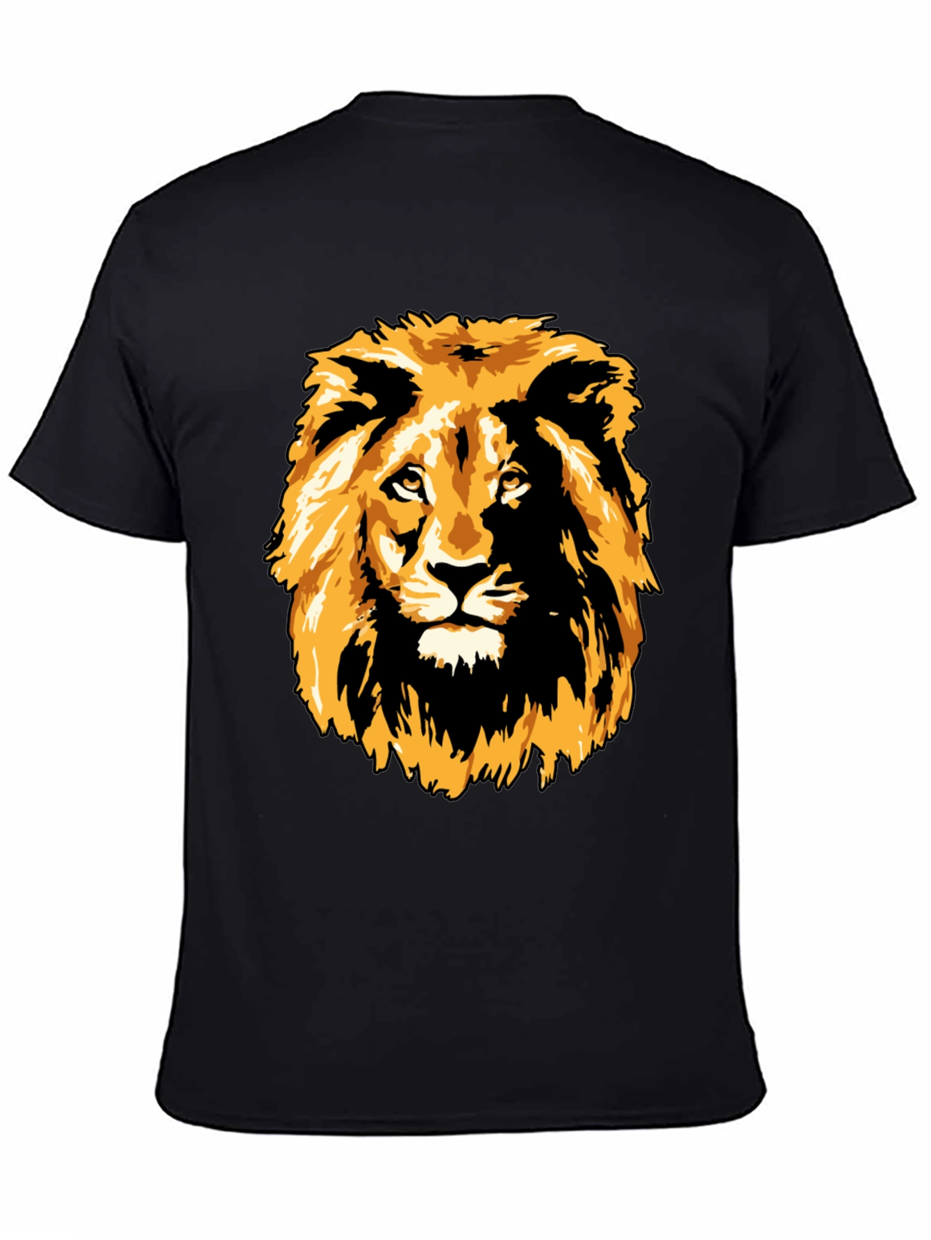 Lion Graphic Print Black T-Shirt