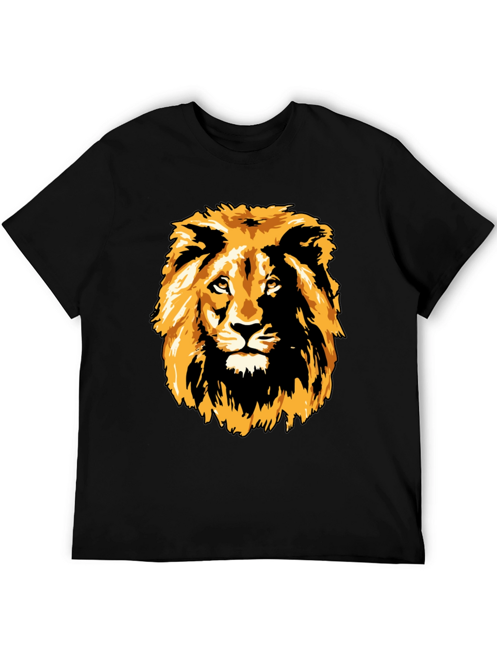 Lion Graphic Print Black T-Shirt