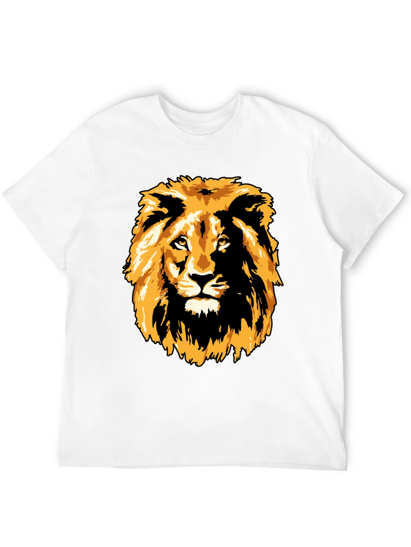 Lion Graphic Print Black T-Shirt