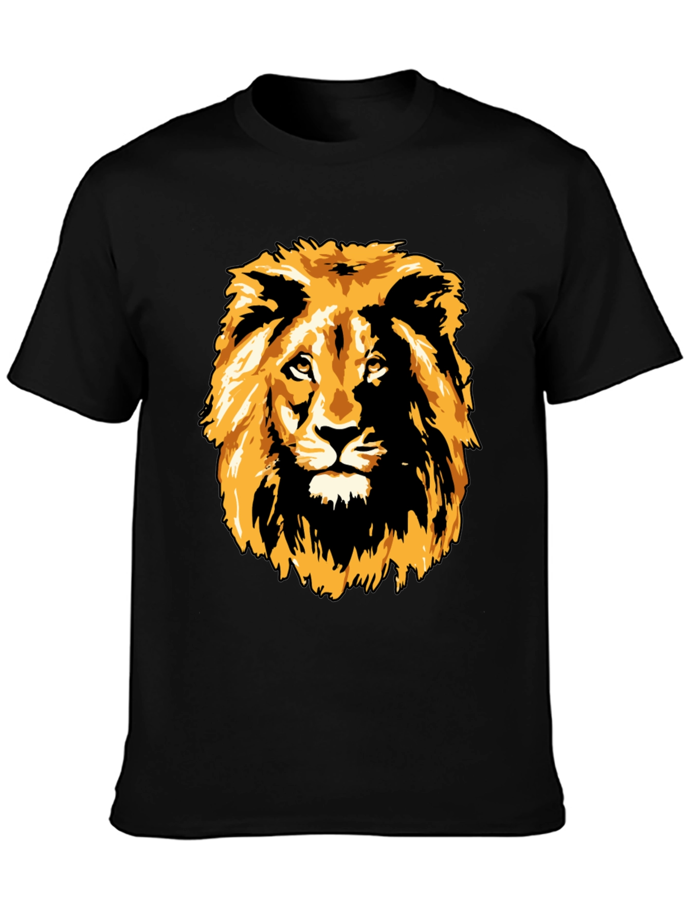 Lion Graphic Print Black T-Shirt