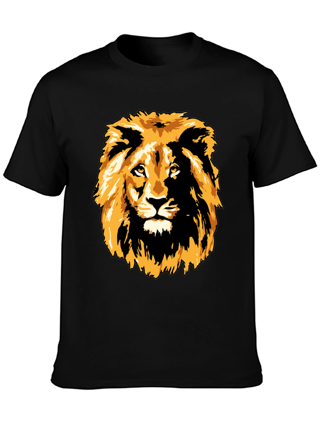 Lion Graphic Print Black T-Shirt